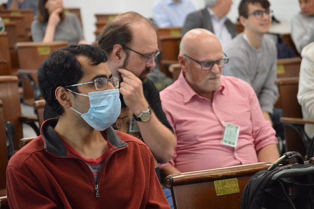 At the lecture (Amol Aggarwal, Anton Dzhamay, and Paul Wiegmann)