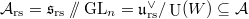 $\mathcal{A}_\mathrm{rs}=\mathfrak{s}_\mathrm{rs}\sslash \GL_n=\mathfrak{u}^\vee_\mathrm{rs} /\UU(W)\subseteq \mathcal{A}$